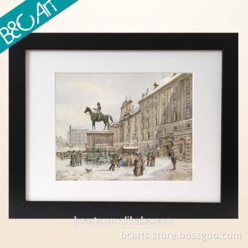 Pop wall decor manand horse statue famous places printing painting